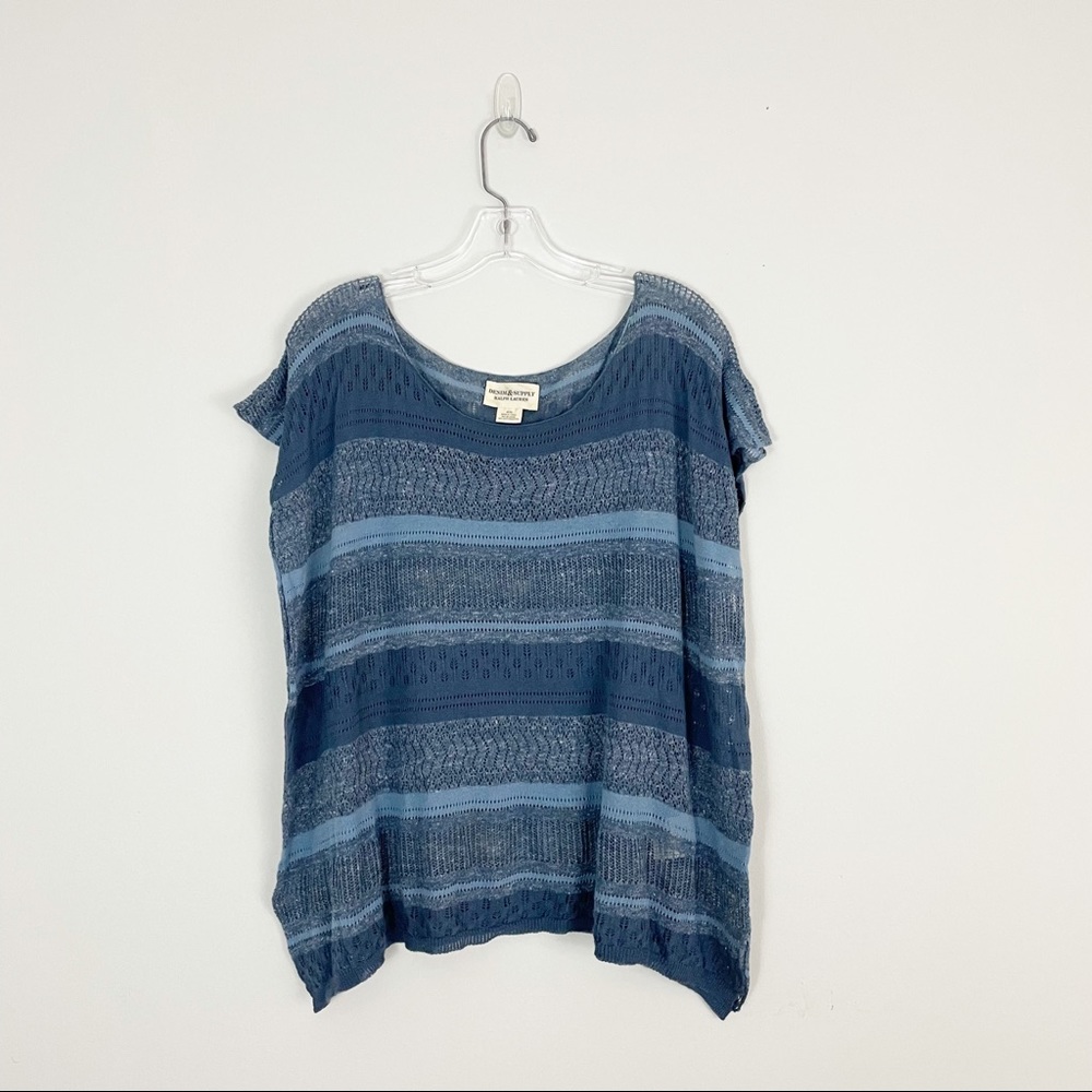 Denim & Supply Ralph Lauren Women's Blue Knit Boho Style Top Size Medium